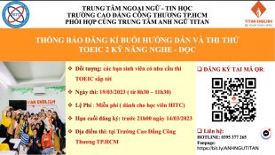 THÔNG BÁO ĐĂNG KÝ HƯỚNG DẪN VÀ THI THỬ TOEIC 2 KỸ NĂNG (NGHE – ĐỌC)