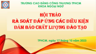 HỘI THẢO CẤP KHOA NGÀY 17/10/2023