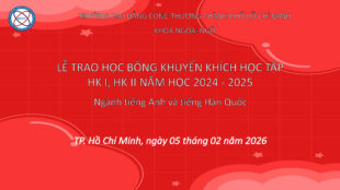 KHOA NGOẠI NGỮ TRAO HỌC BỔNG KHUYẾN KHÍCH HỌC TẬP NĂM HỌC 2024–2025